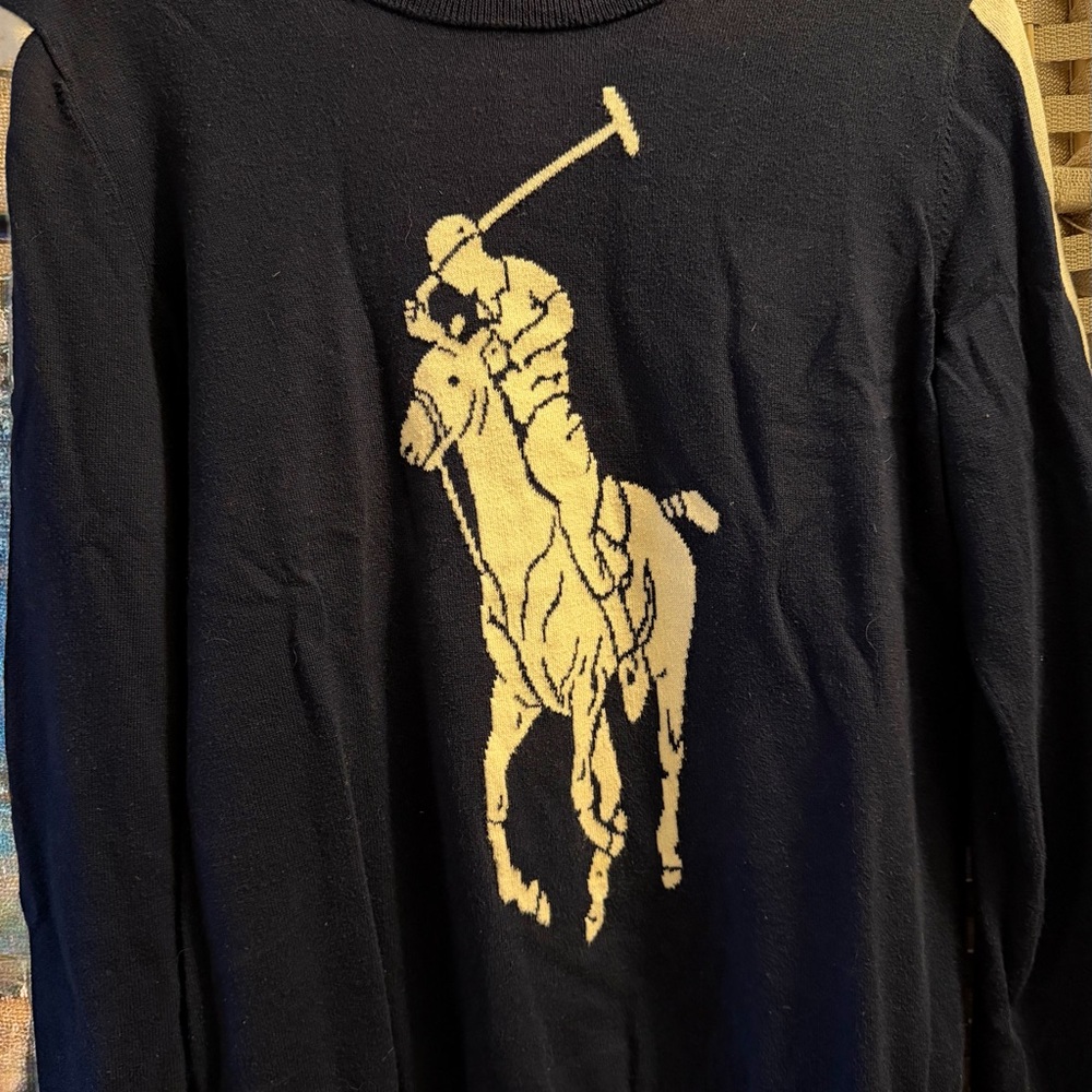 Polo by Ralph Lauren Navy and White Sweater
